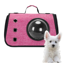 Cat Carrier Travel Bag, Breathable Foldable Portable Pet Carrier with Window, Hot Pink for Outdoor Camping and Hiking