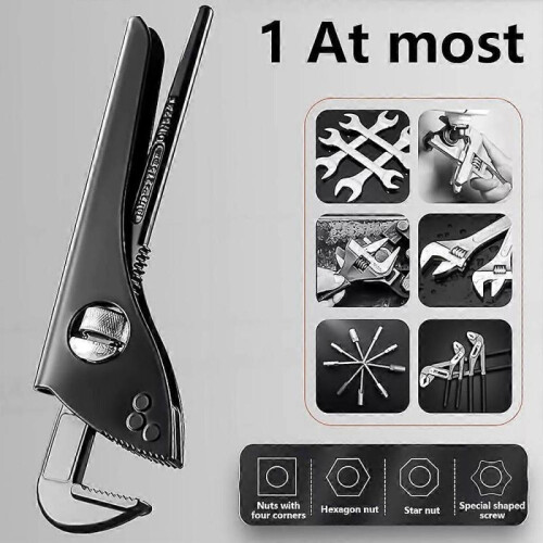 (7 inch) Adjustable Multifunctional Pipe Wrench, Multifunctional Self-locking Wrench 2