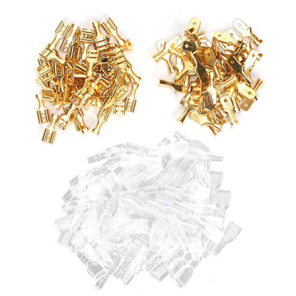 50 Pairs Crimp Terminal Electric Brass Insulating 8320539852867