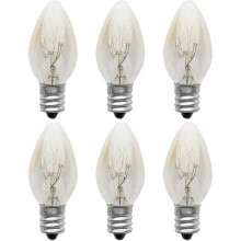 6 Pieces Light Bulb E12 Incandescent Lamp 220v 10w C7 Tip Bubble E12 Small Screw Salt Lamp, Night Light with Light Bulb for Salt Lamp, Incandescent