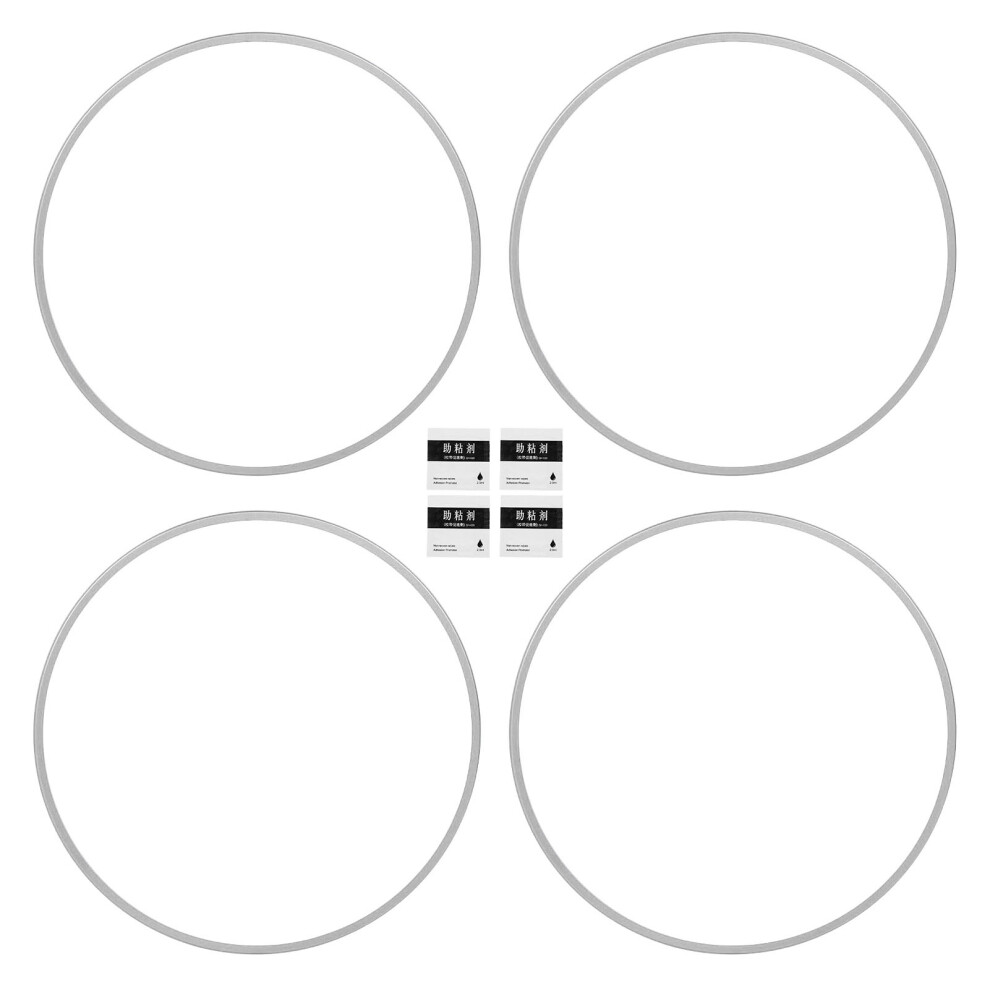 4Pcs Wheel Rim Protector Curb Rash Prevention Self Silver 8320539853499