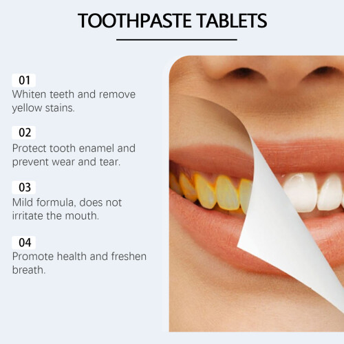 Fresh Protect Oral Cleaning Care Toothpaste Tablets 62pcs, White, 61g 2
