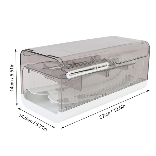 Luxurious Grey PP Egg Storage Container 32cm Rolling Dispenser 1