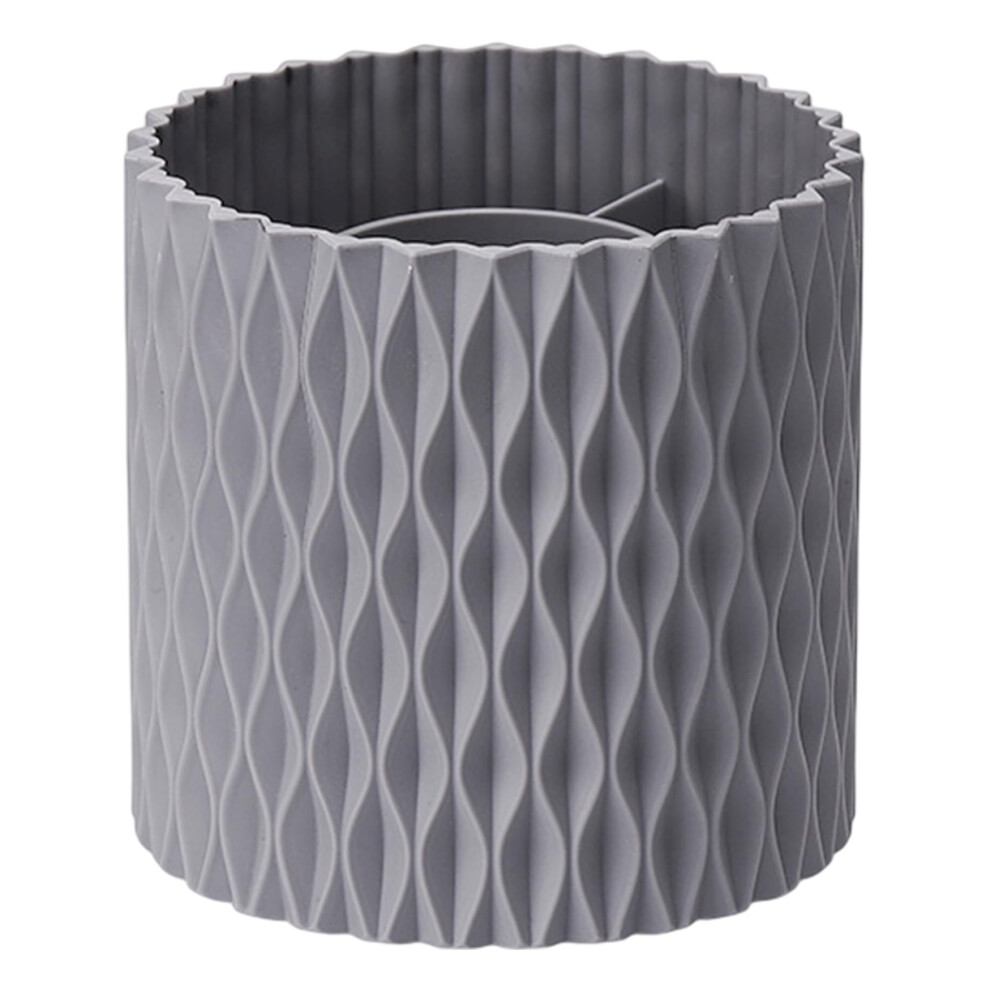 Grey Rotating Makeup Brush Holder 360 Degree Large Capacity Cosmetic Organizer For Desk Vanity Storage