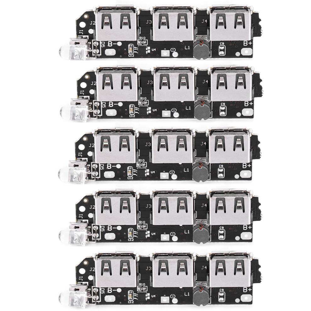 5Pcs Power Bank Charger Module 3USB DIY Mobile
