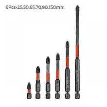 (6Pcs set) 5/6pcs Ph2 Magnetic Cross Bit Set Phillips Impact Batch Head Anti Non-slip Waterproof Hardness Screwdriver