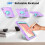 (Style E, Multicolor) X-Shaped Series for iPad Pro 11 (2024) Kickstand Case Hand Strap Tablet Cover with Shoulder Strap 4