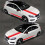5 PCS Universal Red Car Racing Body Side Stripe 3