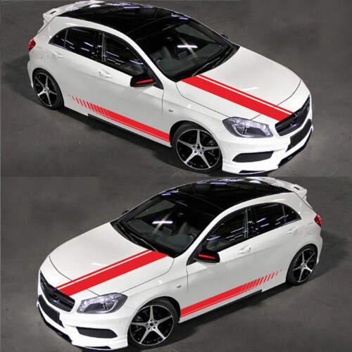 5 PCS Universal Red Car Racing Body Side Stripe 2