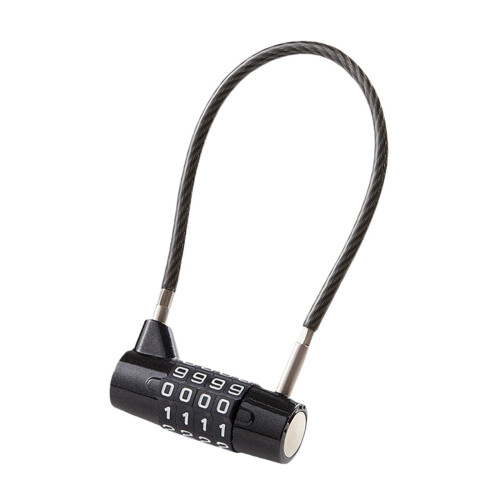 4 Digit Combination Padlock Cable Lock 28cm for Fence Hasp Storage Gate Outdoor Use, Multipurpose Security Solution