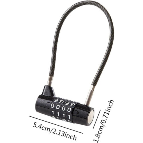 4 Digit Combination Padlock Cable Lock 28cm for Fence Hasp Storage Gate Outdoor Use, Multipurpose Security Solution 1