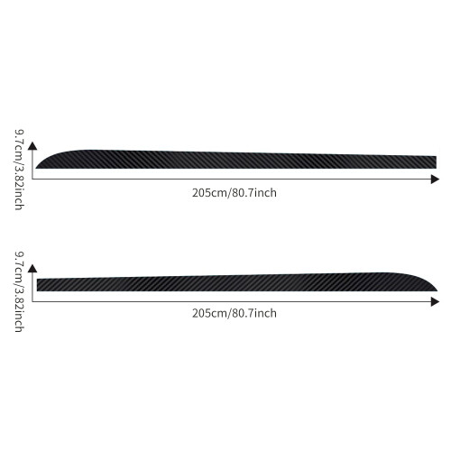 2pcs Side Skirt Racing Stripes Decal Stickers 2