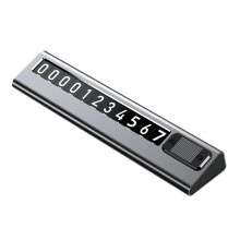 Temporary Parking Card 2pcs Black Car Parking Contact Number Plate for Cars Trucks Vehicles with Moveable Contact Card