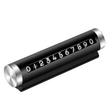 Temporary Parking Card 2pcs Metal Aluminum Phone Number Plate Roller Adjustment Universal Auto Accessories Black for Cars Trucks