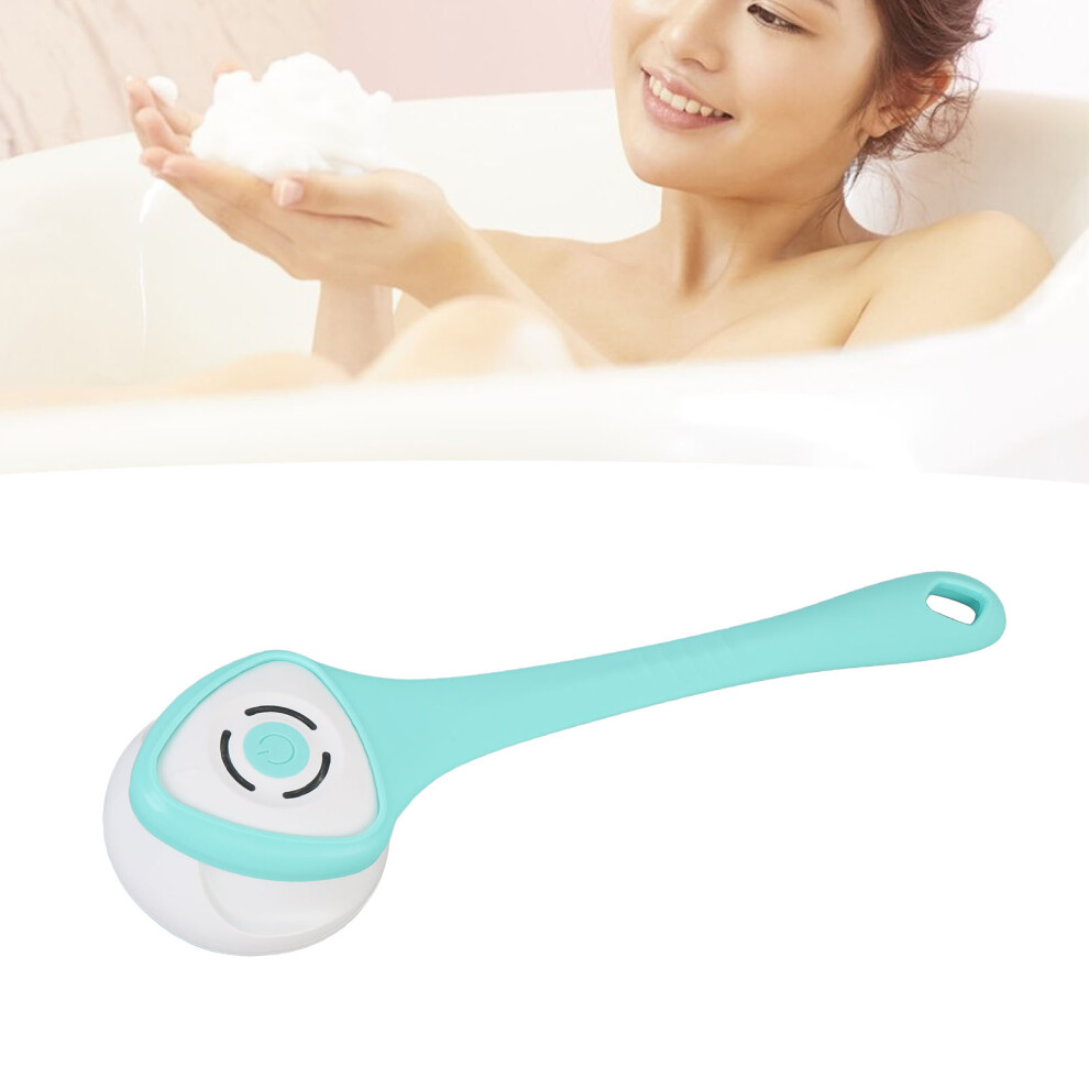 Rechargeable Green Electric Body Brush with 1200mAh Battery, Long Handle Cleansing Bath Brush