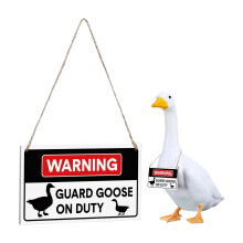 Artistic Garden Security Sign Porch Gooses Outfits Sign-Black