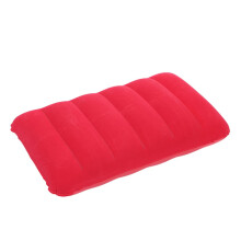 2pcs PVC Flocking Inflatable Camping Pillow Portable Travel Cushion Ergonomic Design Lightweight Red for Naps Outdoor Use
