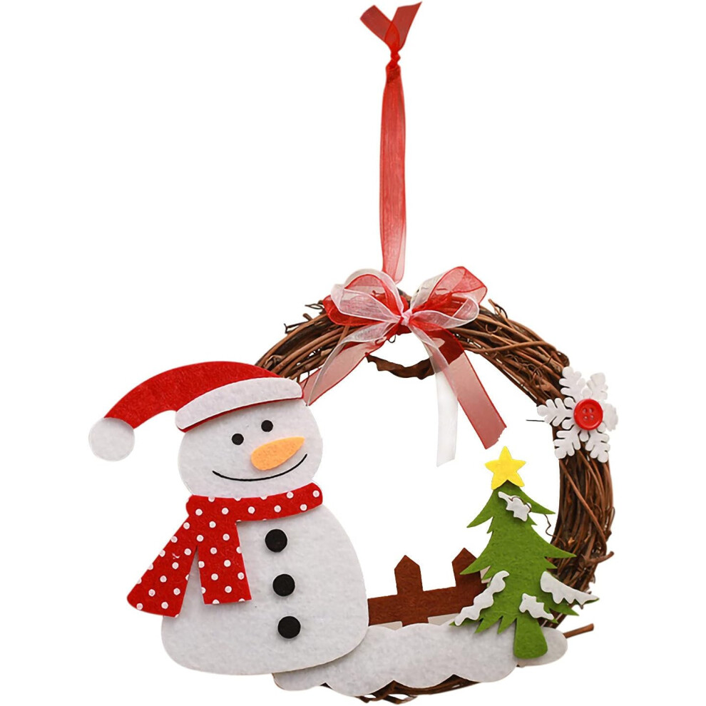 (A) Christmas Decorations Christmas Ornaments Xmas Gifts Christmas Decorations Santa Claus Small Wreath Pendants Children's Xmas Gifts Wreath Christma