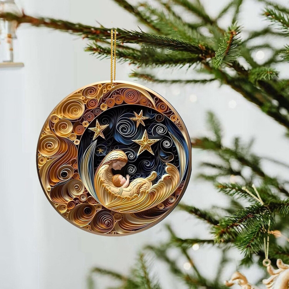 (A) Christmas Ornaments Sale Xmas Decorations Christmas Mysterious Navy Blue And Gold Pendant Christmas Acrylic Christmas Tree Ornaments Xmas Decorati Blue,Gold