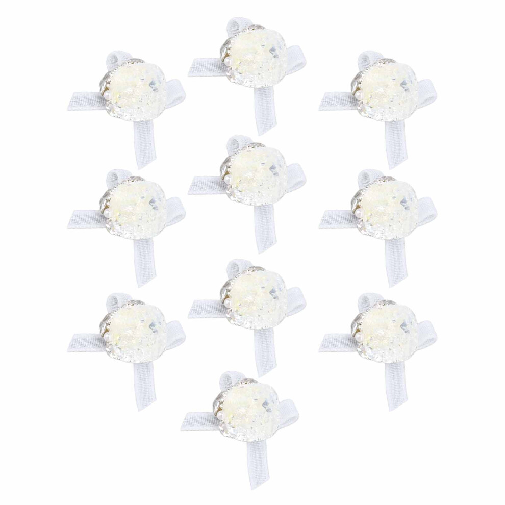 10pcs Bow Nail Art Rhinestone Charms, ABS Jewelry Decor for Nails