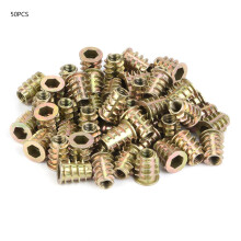 50Pcs M6 Zinc Alloy Inside Hex Socket Insert Nuts