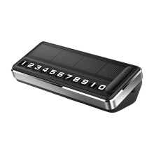 Solar Temporary Parking Sign with Luminous Numbers, Hidden Charging, Car Number Accessory, Model N0K7, Silver Color