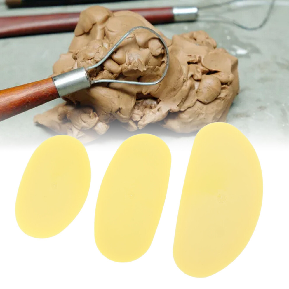 Pottery Sculpting Tools 3 Pcs Silicone Ribs 3 Sizes For Ceramic Clay Crafting 9401346381982