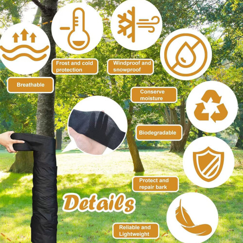 Black Tree Protector Wrap 10x12000cm Nonwoven Winter Tree Guard 2
