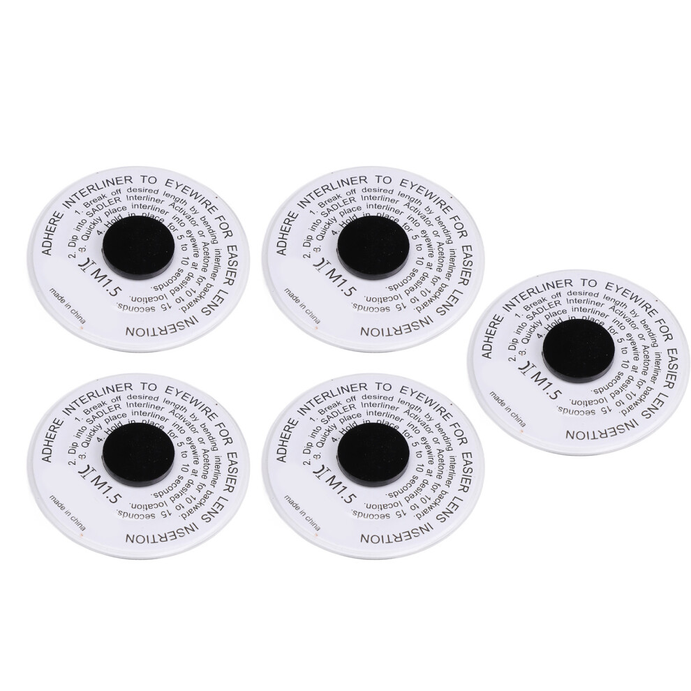 5 Pcs Full Rim Lens Interliner 13.1ft Plastic Fit for Eyeglasses