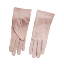 Women Cotton Thin Gloves for Touch Screen Outdoor Riding Driving UV Protection Breathable Non-Slip Pink Gloves