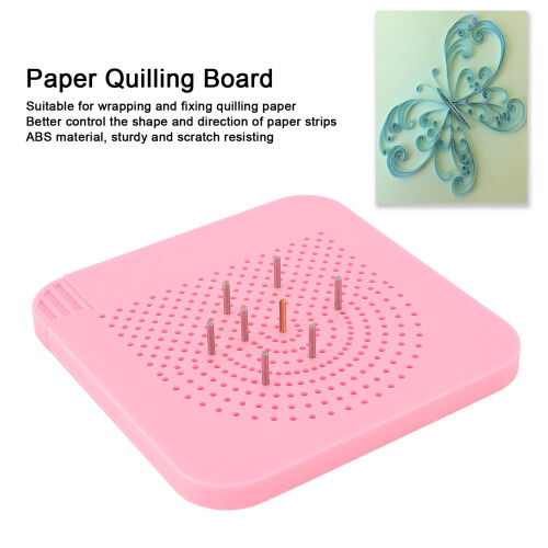 Quilling Guide Board with Storage Drawer & 20 Pins, Red, ABS, Craft Tool 2