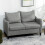 Homcom (Grey) HOMCOM Modern 2 Seater Sofa, PU Leather Upholstered Loveseat Settee 6