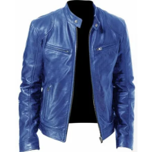 (9XL)Men's Motorcycle Leather Jacket Stand Collar Zipper Multi-Pocket