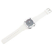 Digital Sportuhr Wasserfest 50m, EL-Hintergrundbeleuchtung, Doppelzeit, TPU-Armband, Weiß