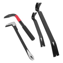 4 Pcs Nail Puller Pry Bar Set, 45 Manganese Steel, Multi-Size