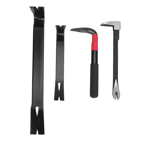 4 Pcs Nail Puller Pry Bar Set, 45 Manganese Steel, Multi-Size 2