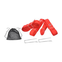 4 Pieces Professional Beach Volleyball Lines with Stakes 26 ft and 52 ft Cords for Backyard Training Practice Red