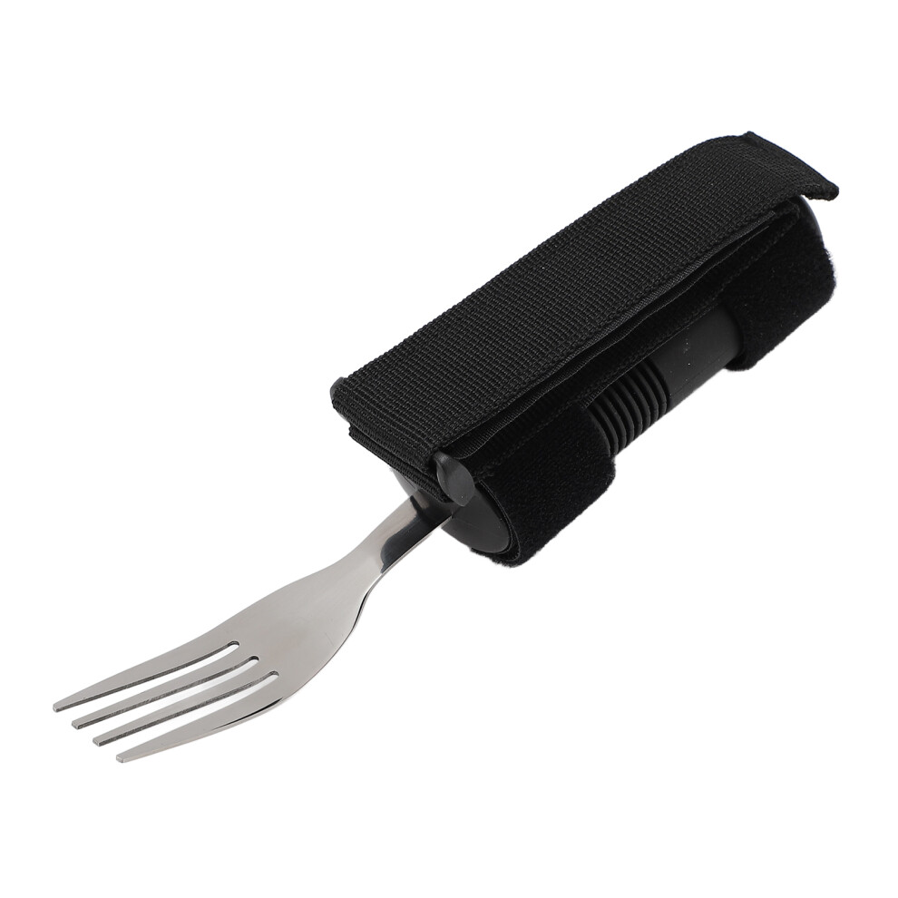 Adaptive Eating Fork with Adjustable Hand Strap Stainless Steel for Elderly
