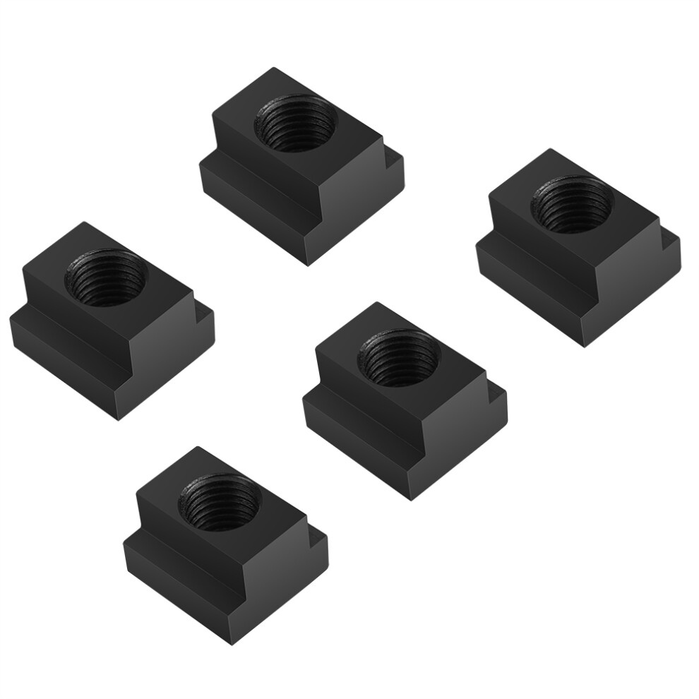 5 Pcs Oxide Finish T Slot Nuts M16 Threads Black