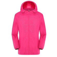 Women Lightweight Hooded Raincoat Packable Windbreaker Active Outdoor Jacket Plus Size Hot Pink M for Hiking Walking