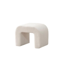 Modern Boucle Foot Vanity Chair with Wooden Legs, 100CM Extra Seat for Makeup Room, Living Room, Office, Entryway