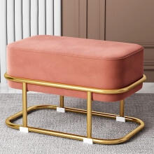 Velvet Ottoman Bench with Gold Legs, Upholstered Vanity Stool for Bedroom, Living Room, Entryway, Comfy End of Bed Accent Chair