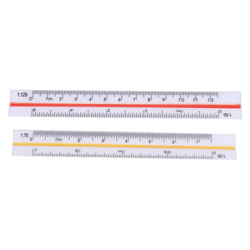 2Pcs Architectural Ruler Set, 12.5cm Plastic Mini Scale for Architects & Engineers 2