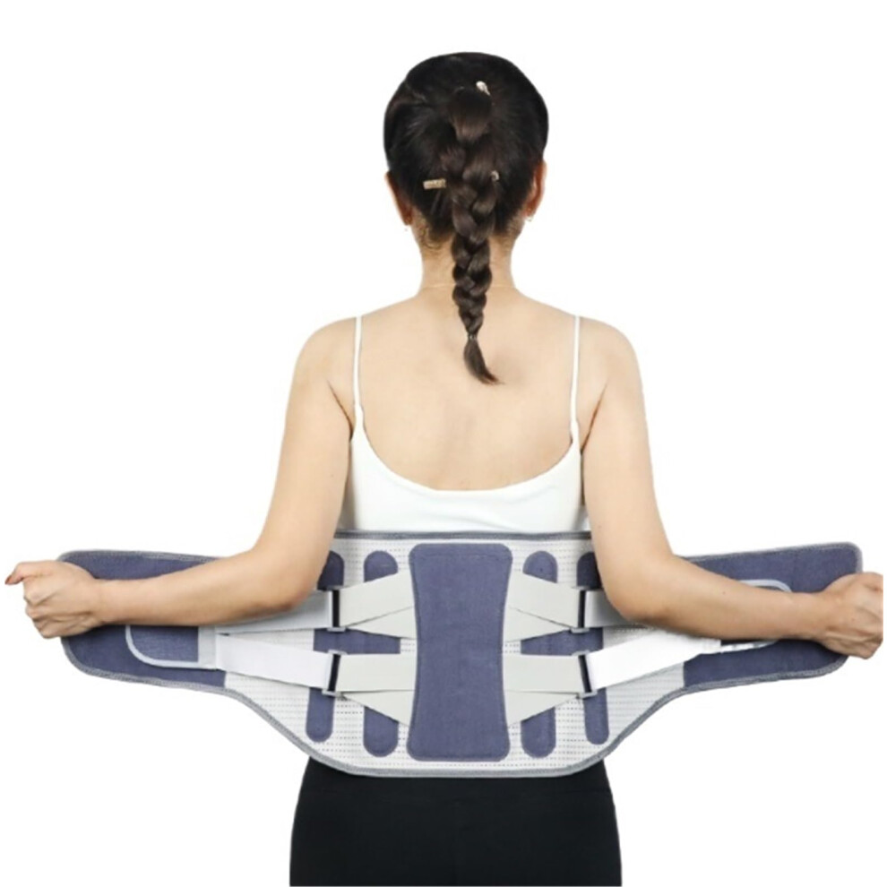 Blue Lumbar Support Belt Back Brace With Large Support Panel, Breathable Straps, Xxl Size For Enhanced Comfort