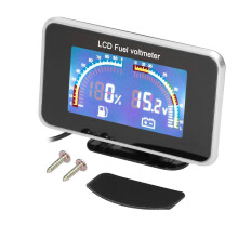2-in-1 LCD Car Digital Fuel Level Gauge Voltmeter