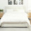 Homcom (Cream) HOMCOM King Size Bed Frame with Storage and Adjustable Headboard 9