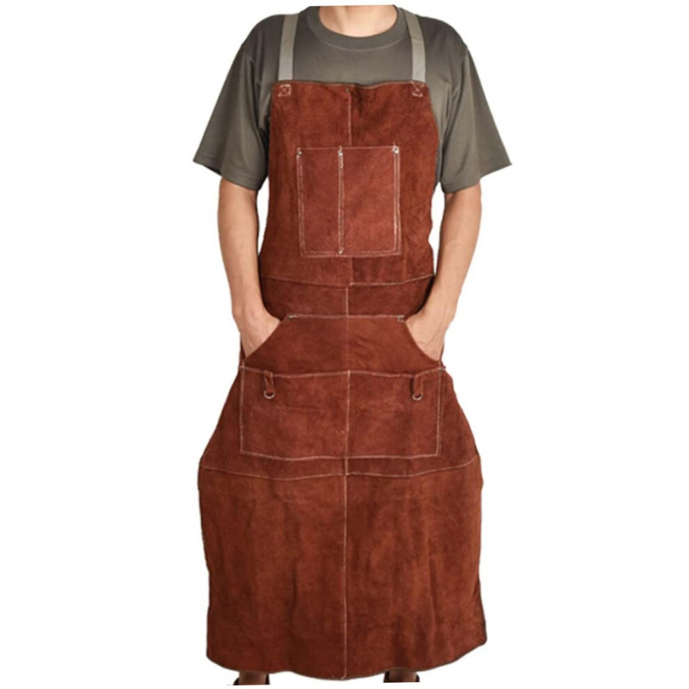 Leather Welding Work Apron Heat-Resistant Insulation For Blacksmithing Woodworking, Durable Unisex Design, Black Color 9084446735123
