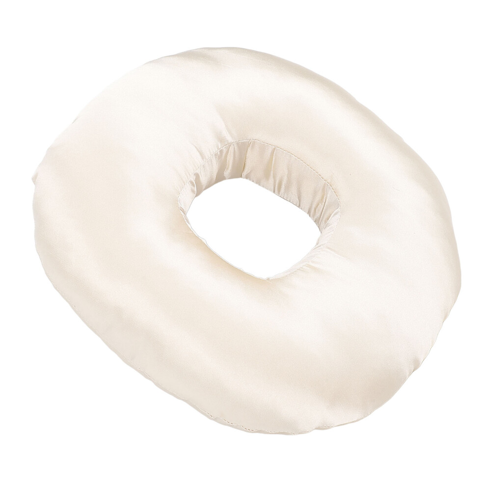 Satin Donut Ear Pillow with Ear Guard & Ear Hole Ideal for Side Sleepers 60mm
