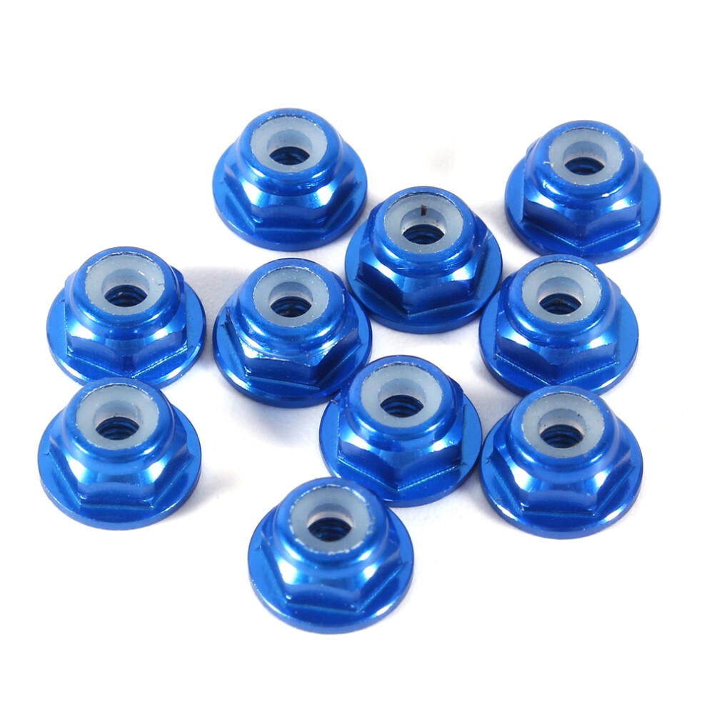 10Pcs M2 Nylon Insert Selflock Aluminum Nuts Hex Blue