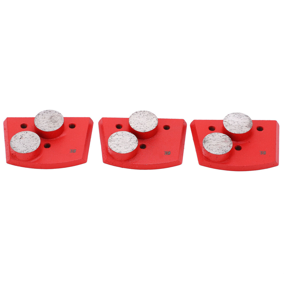 3Pcs Diamond Grinding Pads Red Trapezoid 30# Grit